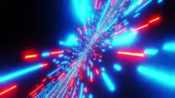Voe Com Rodar Para Espaço Para Encontrar Estrelas Partículas Laser — Vídeo de Stock