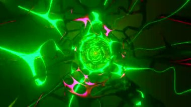 Neon plekslerin sonsuzluk tüneli RGB. DJ görsel efektleri. Müzik için görsel döngüler. Müzik için Vfx arkaplanı. Sürüm videosu için Vj döngü canlandırması.
