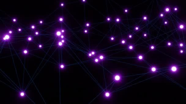 Colorful glowing neural network plexus, communication. Cycle action background Vj loop. Background with visual effect.