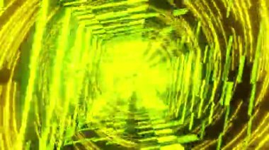 Girdap ve uçan parçacık ışınlı tünel. VJ video hareket arkaplanı. VJ döngü canlandırması