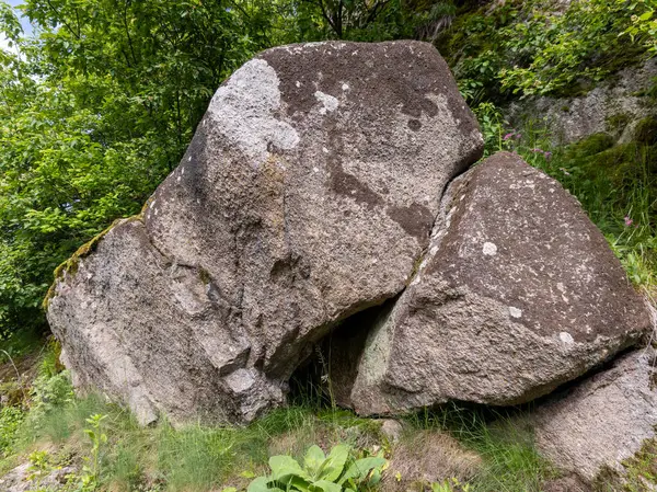 Otlağın ortasında büyük bir kaya..