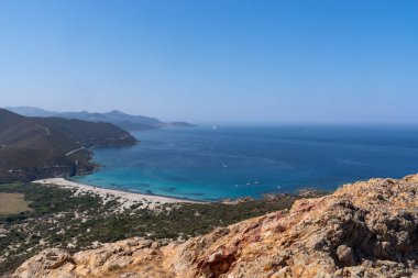 Ostriconi sahili, Balagne, Korsika, Fransa. Yüksek kalite fotoğraf