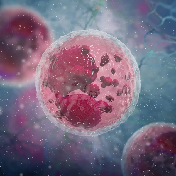 医学背景 嗜酸性粒细胞 一种白细胞 其主要功能是对抗多细胞寄生虫 血液组成 3D表达 — 图库照片
