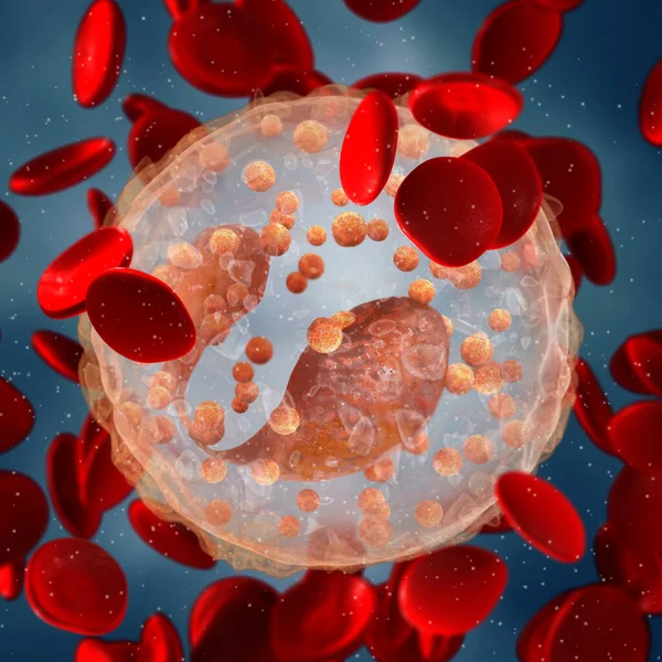 Medische Achtergrond Eosinofielen Leukocyten Type Multicellulaire Parasiet Controle Functie Bloedsamenstelling — Stockfoto