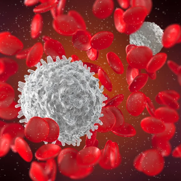 Medical Background Blood Composition White Blood Cells Leukocytes Erythrocytes Rendering — Foto de Stock