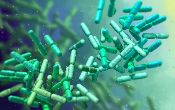 Probiotické Prospěšné Bakterie Normální Střevní Mikroflóra Mikroorganismy Používané Jako Probiotika — Stock fotografie
