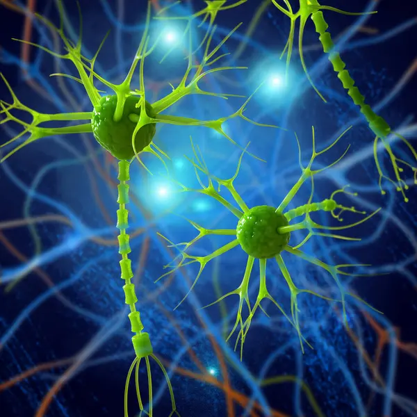 Koncepcja Medyczna Tło Neuron Komórki Nerwowe Podłączone Innych Tworząc Sieci Obraz Stockowy