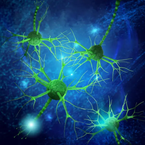 Orvosi Fogalom Háttér Neuron Idegsejt Csatlakozik Másokhoz Alkotó Ideghálózatok Renderelés Stock Fotó