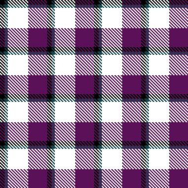 Mor, eflatun ve beyaz renklerle kusursuz tartan deseni.