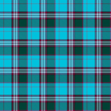 Gri, turkuaz, yeşil, bordo, siyah renklerle kusursuz tartan deseni.