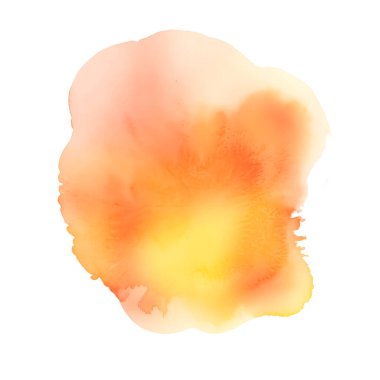 Sarı turuncu suluboya lekeleri, mürekkep lekeleri, soyut çizimler.