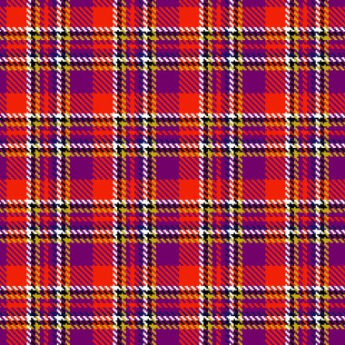 Mor, eflatun ve beyaz renklerle kusursuz tartan deseni.