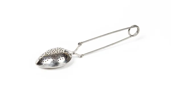 Tea Strainer Isolated White Background Stainless Tea Strainer Tea Infuser — Stock Photo, Image