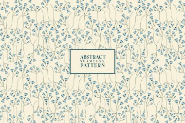 Soyut çiçek açan mavi güzel çiçek kusursuz vektör desenini tekrarla