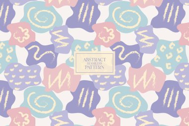 Geometrik soyut organik form kıvrımlı şekiller dalgalı çizgi renkli vektör pürüzsüz tekrarlama deseni