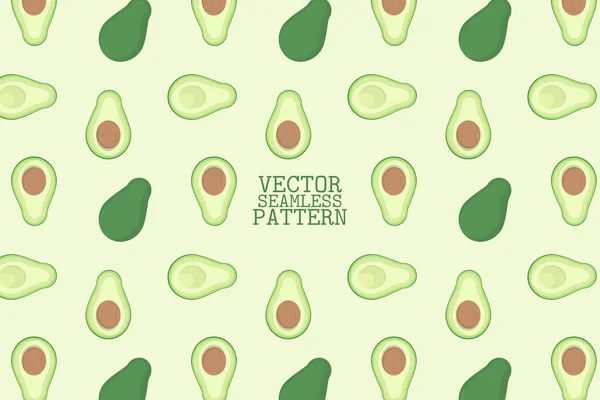 Avocadofrucht Niedlich Grün Vektor Illustration Nahtlose Wiederholung Muster — Stockvektor