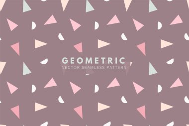 Colorful pastel triangular poly geometric cute shapes. Vector seamless repeat pattern