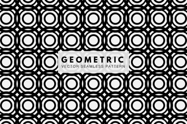 Círculos Negros Superpuestos Formas Redondas Geométricas Patrón Vector Repetición Inconsútil — Archivo Imágenes Vectoriales