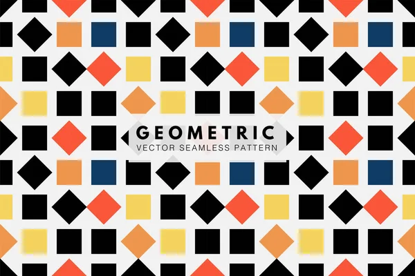 Cuadrado Geométrico Formas Coloridas Patrón Vector Repetición Sin Costura — Archivo Imágenes Vectoriales