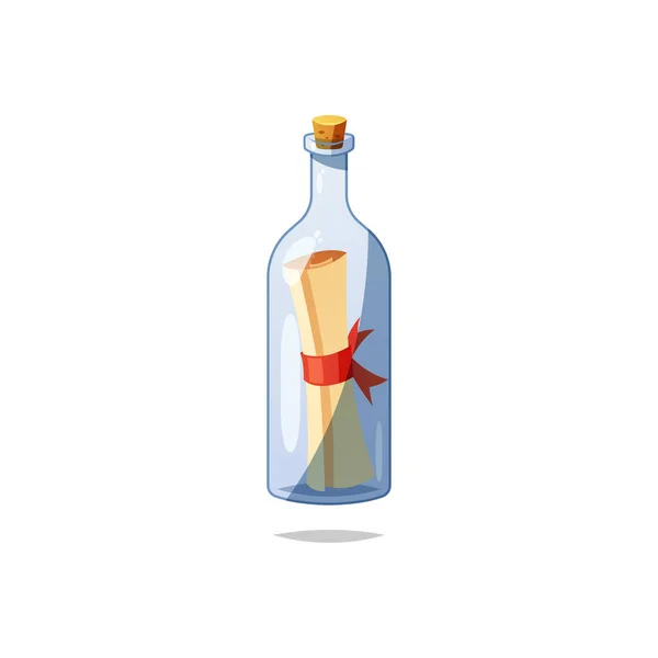 ガラス瓶の中のメッセージ — ストックベクタ