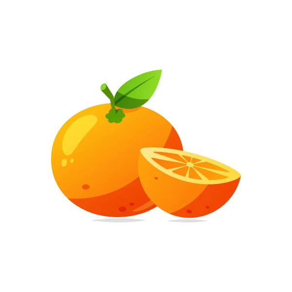 Vettore Frutta Arancione Isolato Sfondo Bianco — Vettoriale Stock