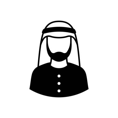 Beyaz arkaplanda Arap adam simgesi izole. 