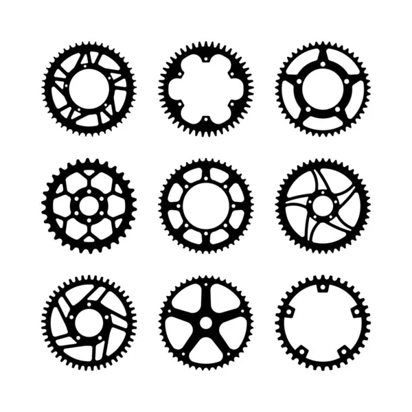 Вектор Пророщеного Колеса Велосипедні Частини Силует Вектор — стоковий вектор