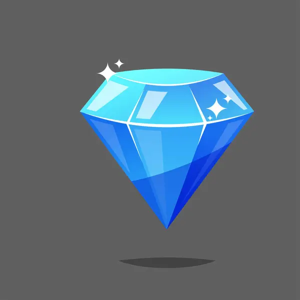 Blauwe Diamant Vector Geïsoleerde Illustratie — Stockvector
