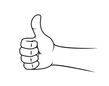 Beyaz arkaplanda izole edilmiş çizgi sanat vektörünü parmakla.