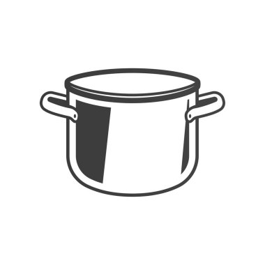 Beyaz arkaplanda tencere simgesi izole ediliyor