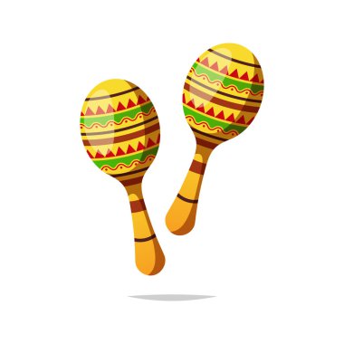 Maracas aracı vektörü beyaz arkaplanda izole edildi.