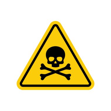 Üçgen kafatası tehlike işareti vektörü izole edildi.