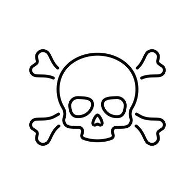 kurukafa ve çapraz kemik çizgi simgesi vektörü izole edildi