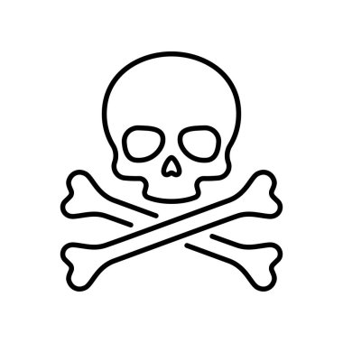 kurukafa ve çapraz kemik çizgi simgesi vektörü izole edildi