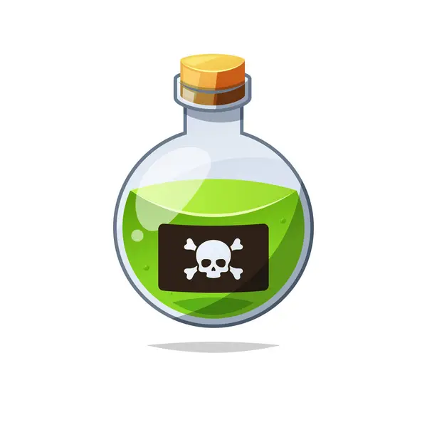 Poison Bottle Vector Isolated White Background — Stock Vector