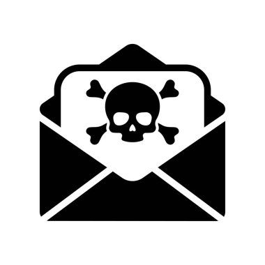 Spam email icon. Death threat flat vector icon. clipart