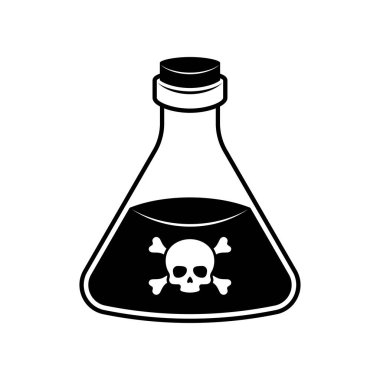 Zehirli şişe simgesi beyaz arkaplanda izole edildi.