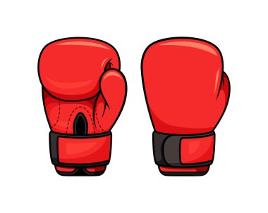 Boks eldivenleri vektörü beyaz arkaplanda izole edildi.