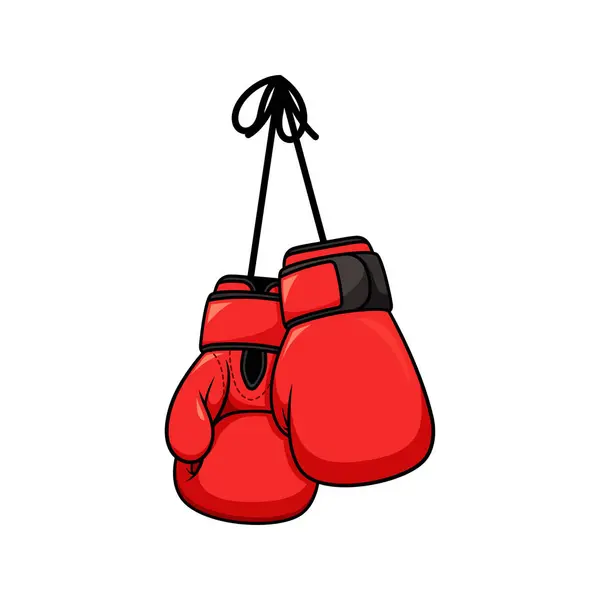 Boxing gloves hanging vector isolated on white background.