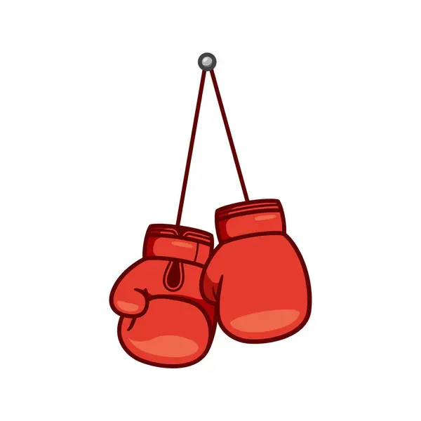 Boxing gloves hanging vector isolated on white background.