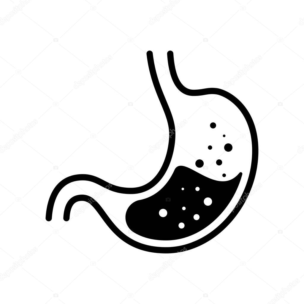 Stomach line icon isolated on white background.