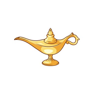Aladdin altın lambalar vektörü beyaz arkaplanda izole.