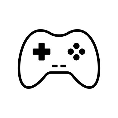 Beyaz arkaplanda izole edilmiş Gamepad satır simgesi.