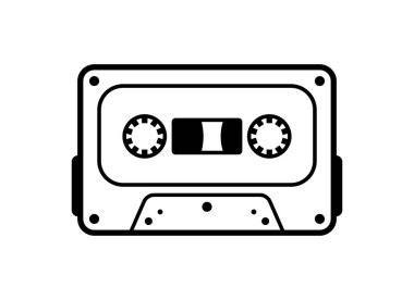 Teyp satırı simgesi beyaz arkaplanda izole edildi.