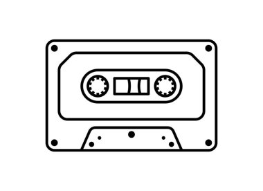 Teyp satırı simgesi beyaz arkaplanda izole edildi.