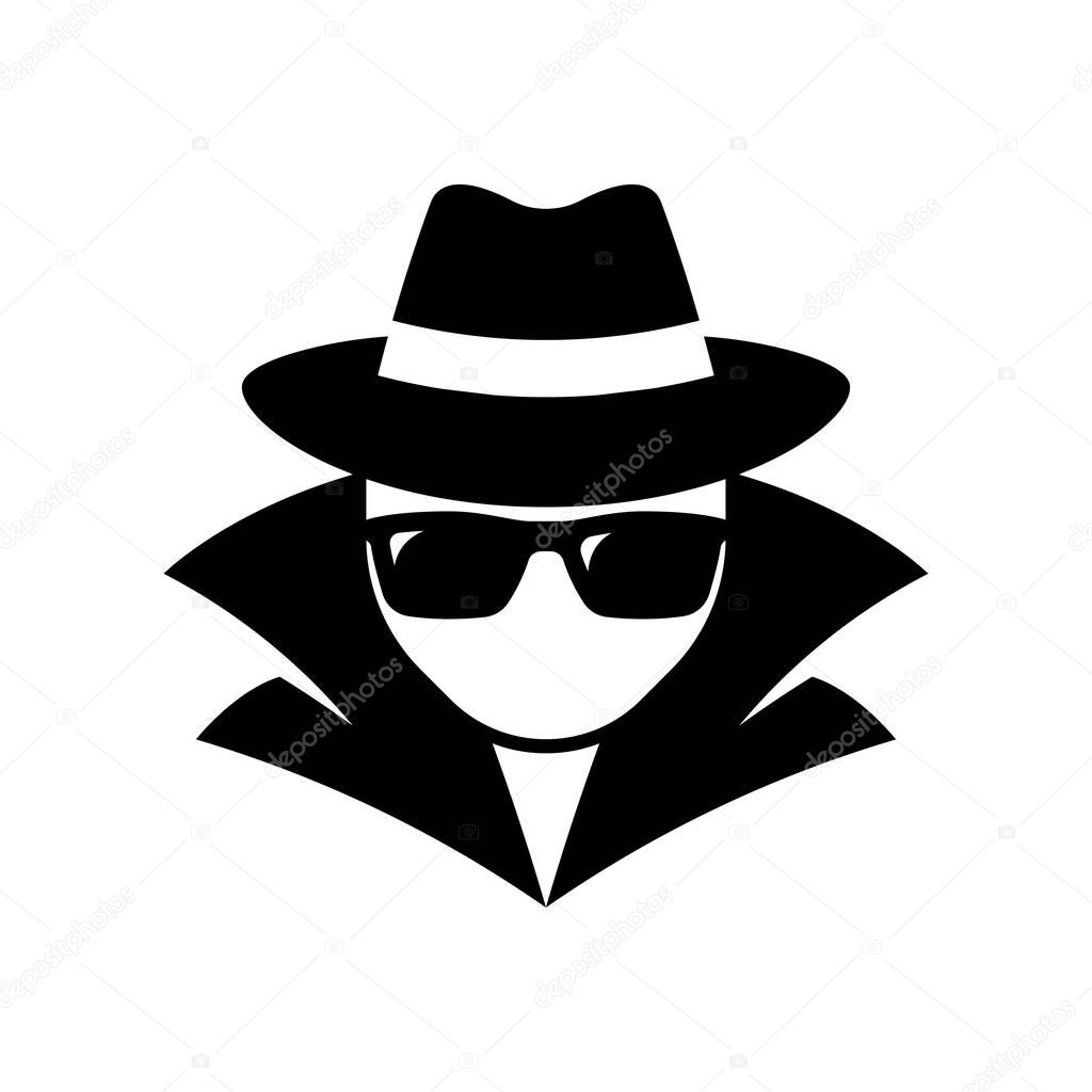 Agent icon. Spy icon. isolated on white backrground