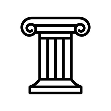 Sütun satırı simgesi beyaz arkaplanda izole edildi