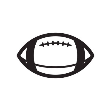 Amerikan futbol topu ikonu izole edildi. Ragbi topu simgesi.
