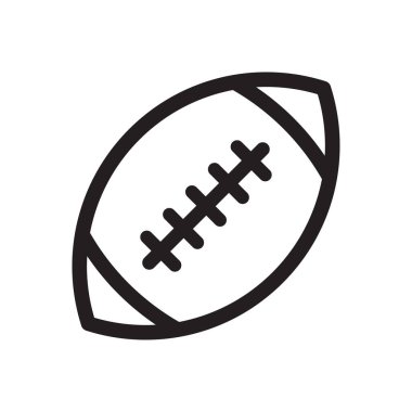 Amerikan futbol topu ikonu izole edildi. Ragbi topu simgesi.