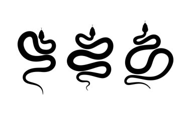 Yılan silueti vektörü beyaz arkaplanda izole edildi.